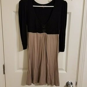 Black and tan baby doll dress